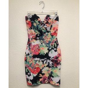 Windsor black and neon floral cocktail dress